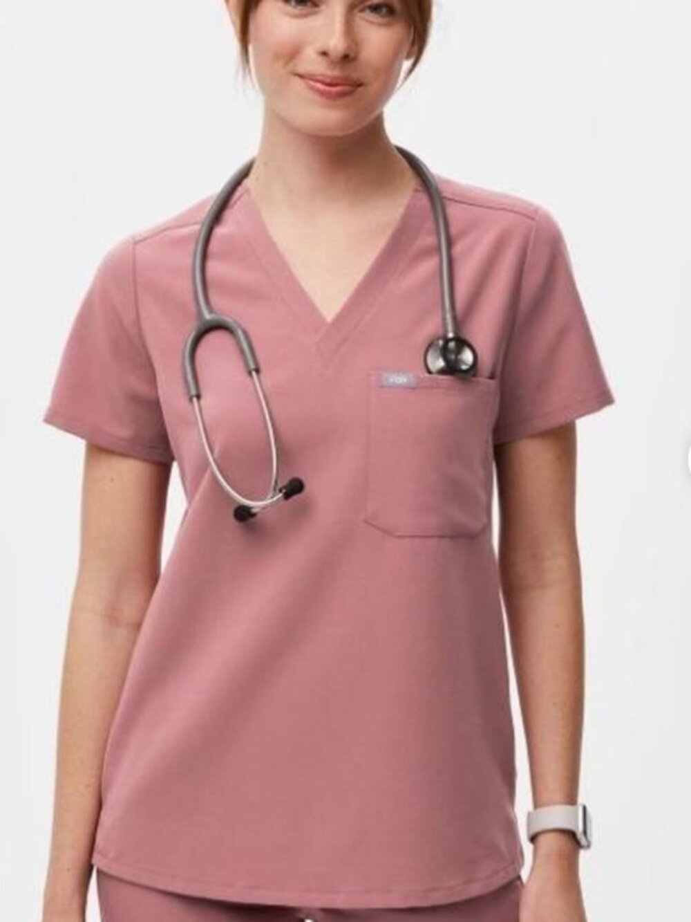 Figs Catarina One-Pocket Scrub Top in Mauve (size S)